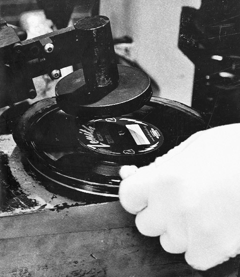 7-inch record 7-inch vinyl record during production at Zenith Records in Melbourne